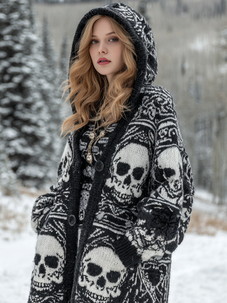 Halloween Theme Viking Style Lady Thick Sweater Coat