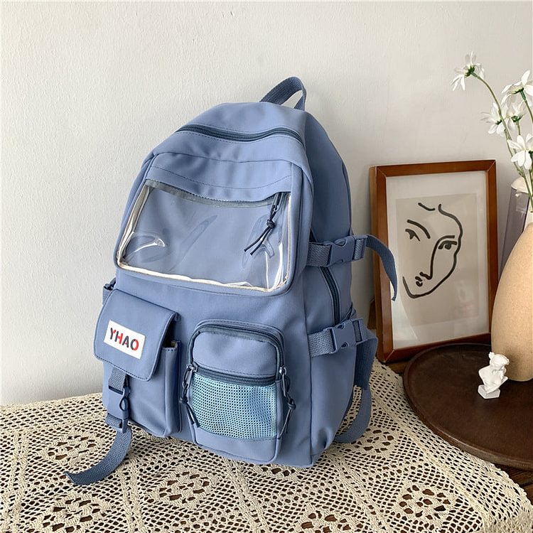 Clear Window Black Backpack