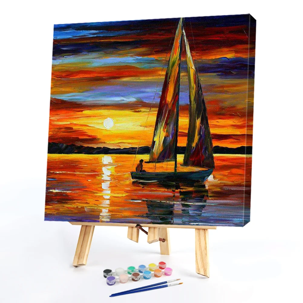 Sunset Sailboat - Paint By Numbers(40*40cm)