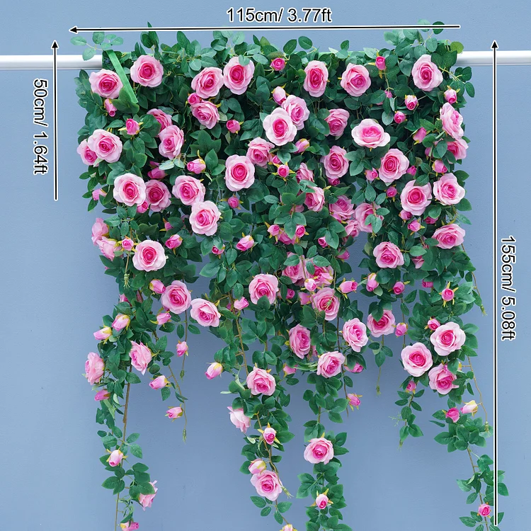 A8723 Rose Green Hang Wisteria Rolling Up Curtain Cloth Flower Wall Wedding Decor