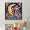 Colorful Butterfly Fairy And Moon-11CT Stamped Cross Stitch 45*45cm(glass painting cross stitch)