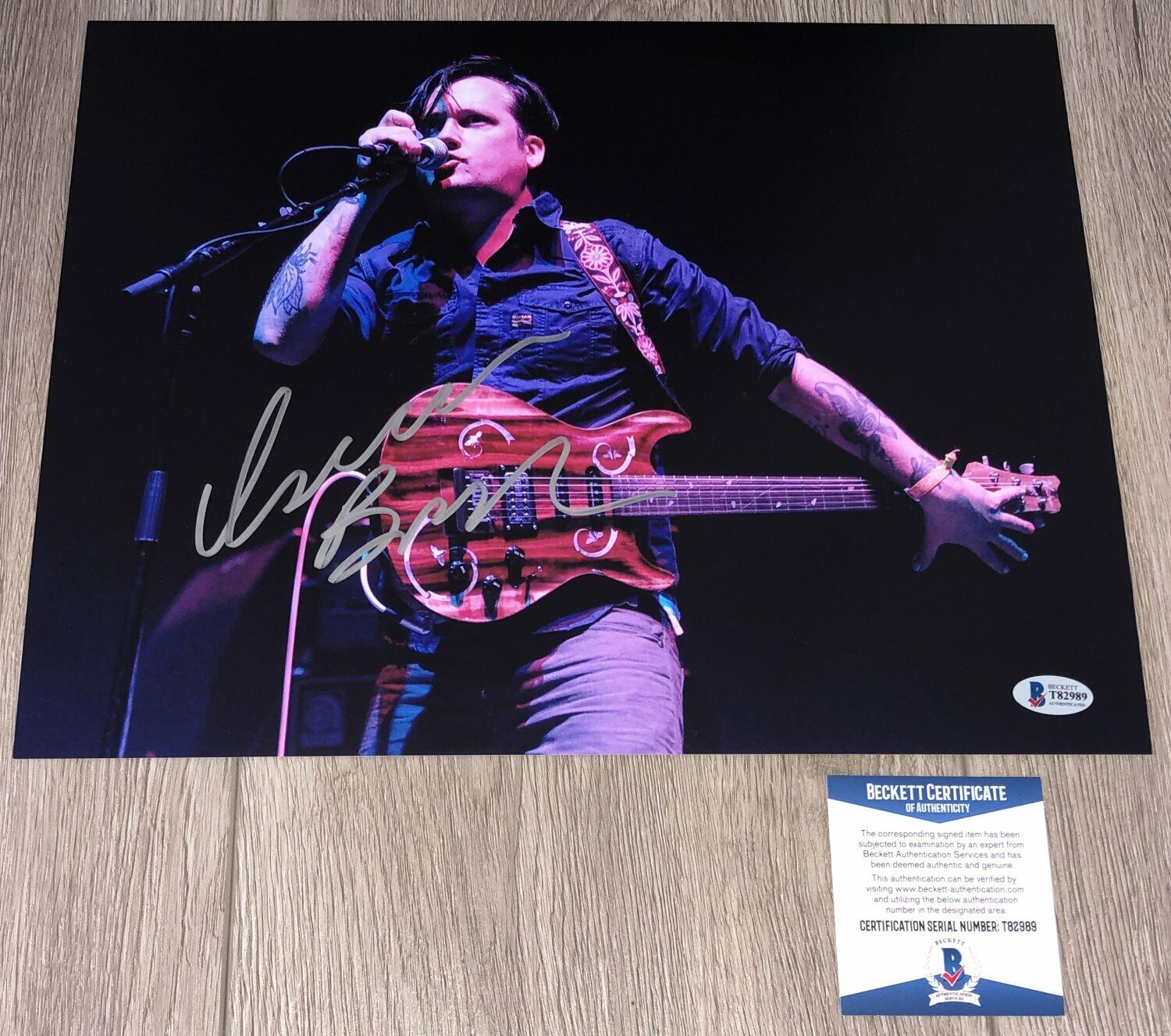 ISAAC BROCK SIGNED MODEST MOUSE CONCERT 11x14 Photo Poster painting F w/PROOF & BECKETT BAS COA