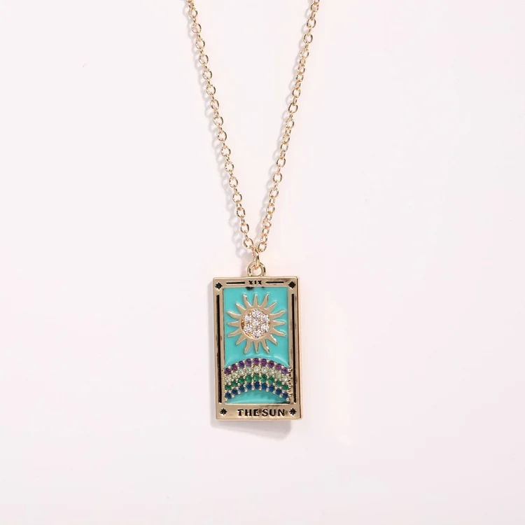 TAROT diamond drop oil necklace