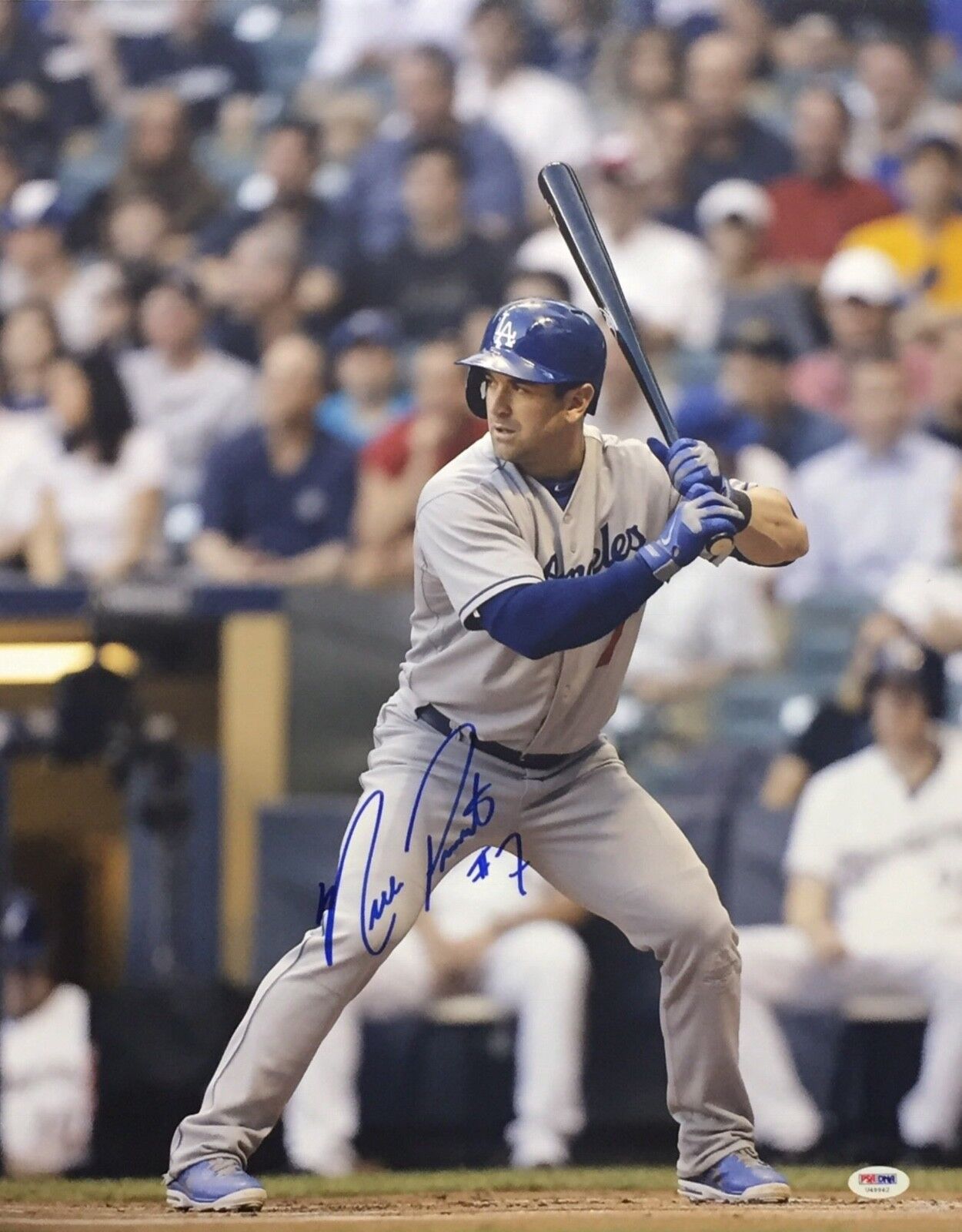 Nick Punto Signed Los Angeles Dodgers Baseball 16x20 Photo Poster painting PSA U49942