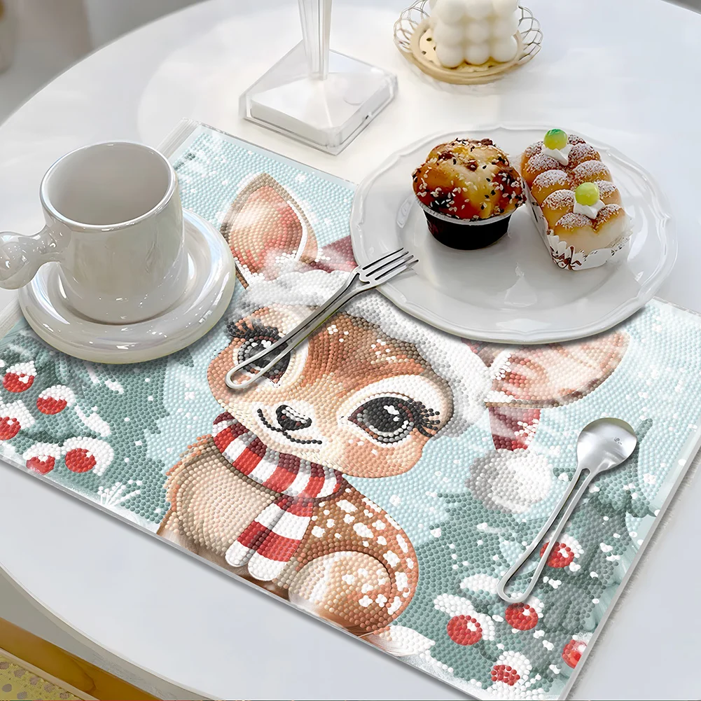 DIY Christmas Diamond Painting Placemats DIY Diamond Dot Kits for Home Decor
