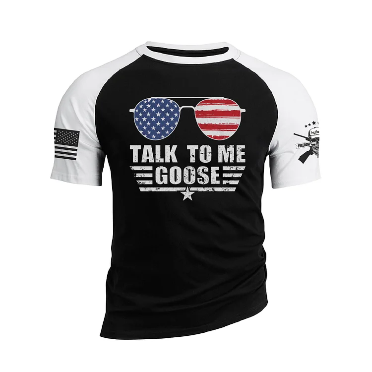 TALK TO ME GOOSE RAGLAN GRAPHIC TEE