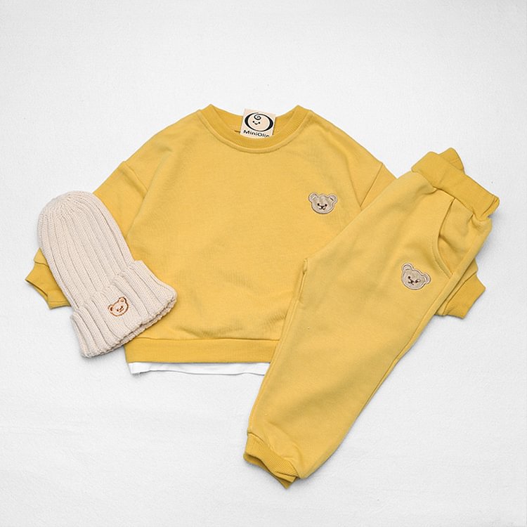 Baby Cute Bear Sweatshirt & Pants Set