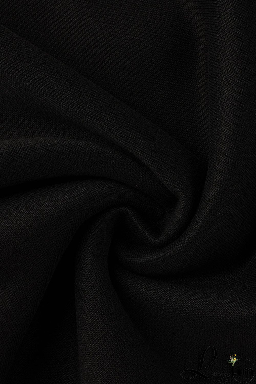 Black Fashion Casual Letter Print Patchwork O Neck Long Sleeve Two Pieces