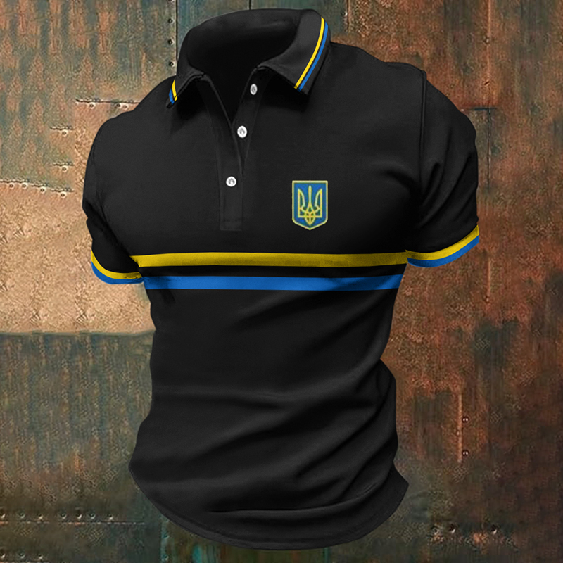 Comstylish Men's Ukraine Trident Art Polo Shirt