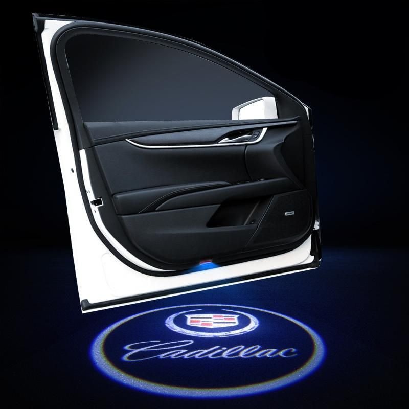 2x Ghost LED Door Step Courtesy Shadow Laser Light For Cadillac CTS SRX ATS XTS voiturehub dxncar