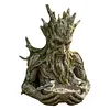 Bird Feeding Sculpture with Hidden Hang Hole Ancient Tree Bird Feeder Resin Birds Feeding Station Ornament for Patio/Backyard/Balcony