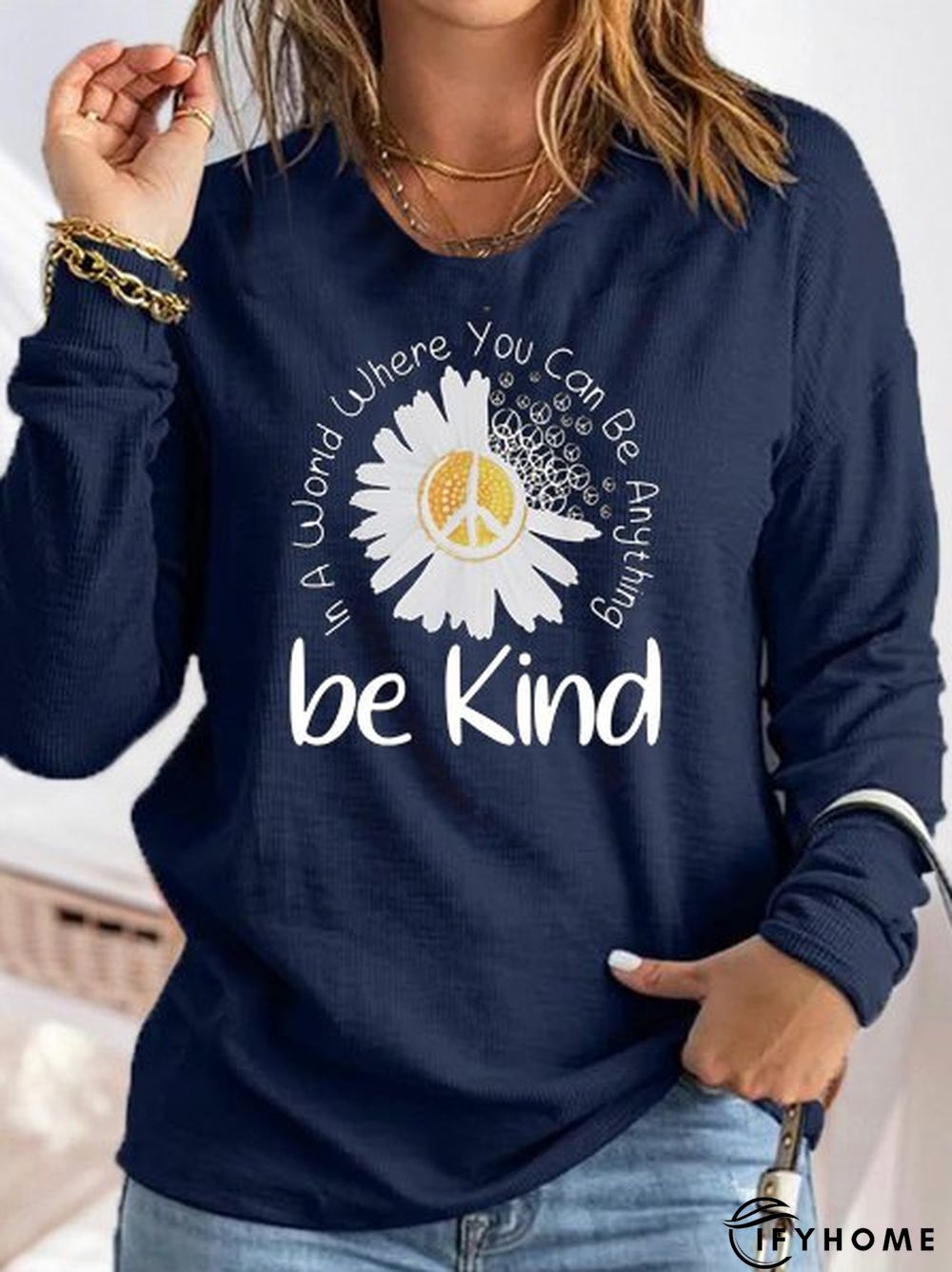 Be Kind Crew Neck Loose Casual T-Shirt | IFYHOME