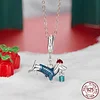 Xmas Dachshund Pendant Charm for Bracelet and Necklace 925 Sterling Silver