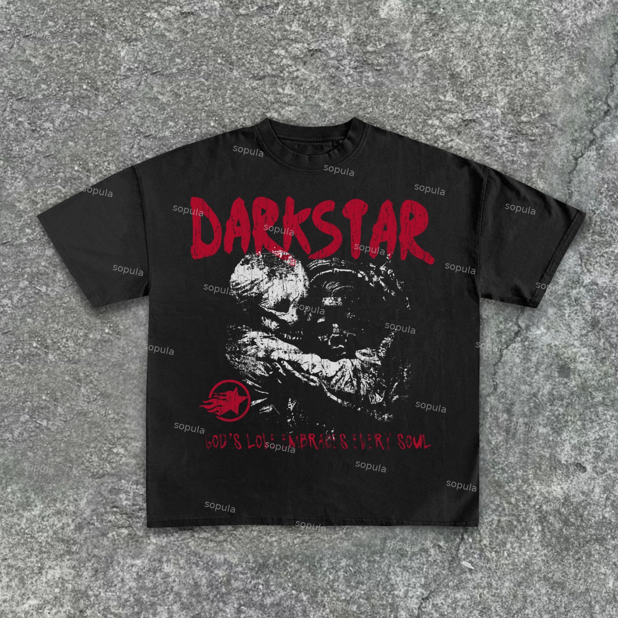 Darkstar-Soul Of God Vintage Old Print Graphic Cotton T-Shirt - Sopula｜Premium Graphic Tees & Graphic Clothing
