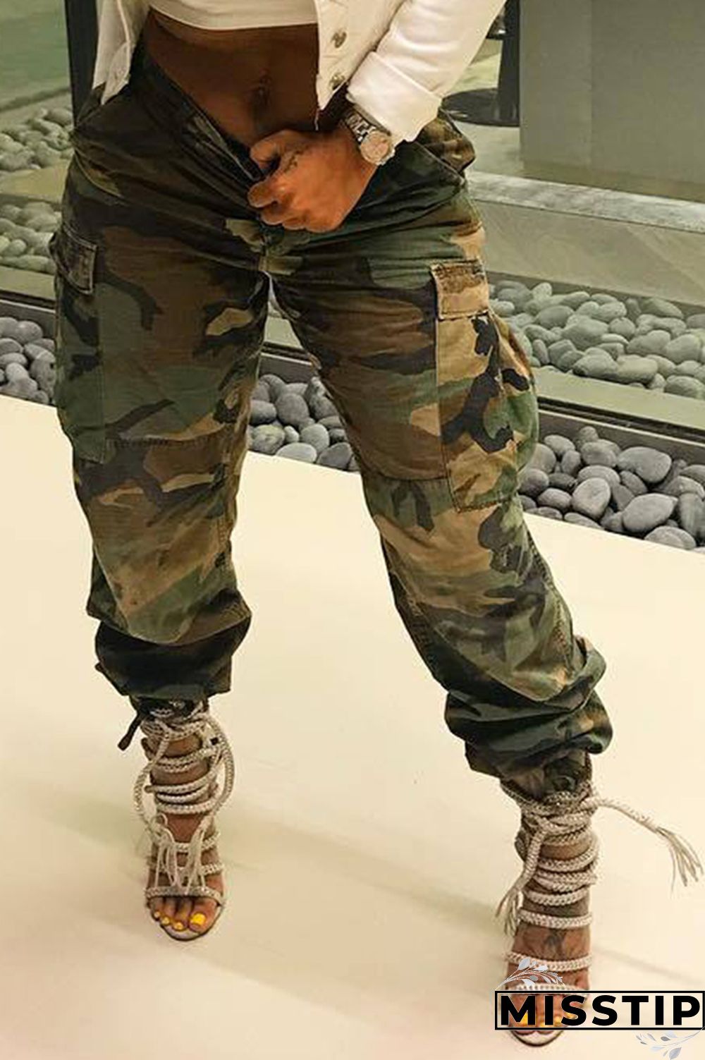 Yellow Zipper Fly Button Fly Mid Metal Zippered pencil Pants Pants