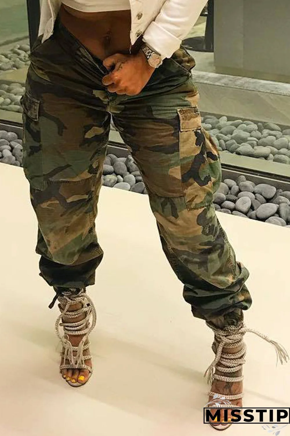 Yellow Zipper Fly Button Fly Mid Metal Zippered pencil Pants Pants