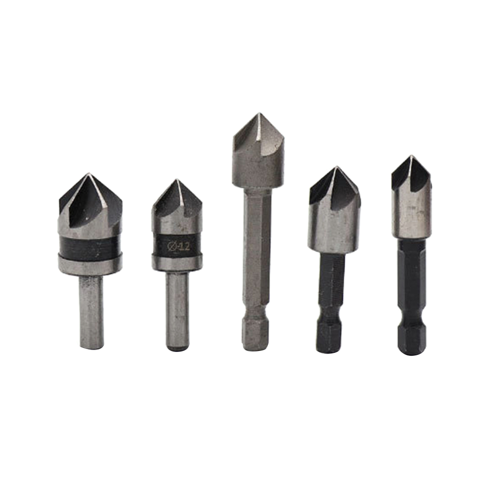 

5pcs Countersink Chamfer Drill Bits 82 Degree Woodworking Bevel Cutting, 501 Original