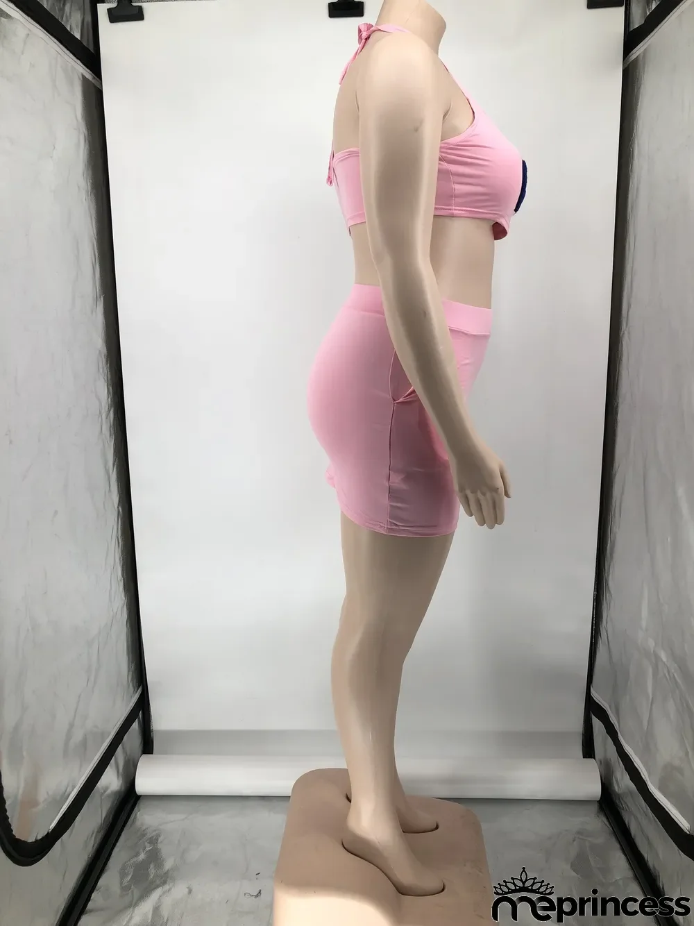 Plus Size Letter Print Tank Top Mini Skirt 2 Piece Sets