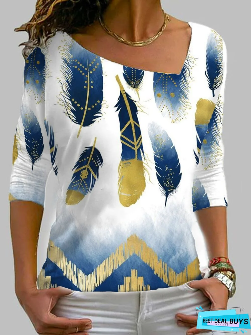 Casual Hippie V Neck Tunic T-Shirt