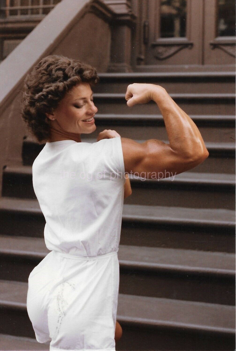 FEMALE BODYBUILDER 80's 90's FOUND Photo Poster painting Color MUSCLE GIRL Original EN 21 64 B