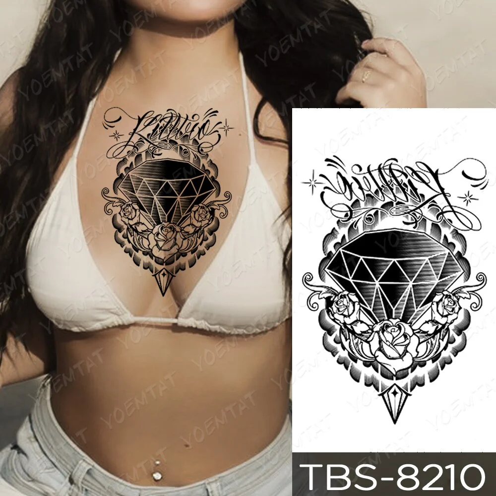 Sdrawing Temporary Tattoo Sticker Yin Yang Dragon Feather Wings Flash Tattoos Wolf Totem Body Art Arm Fake Tatoo Men