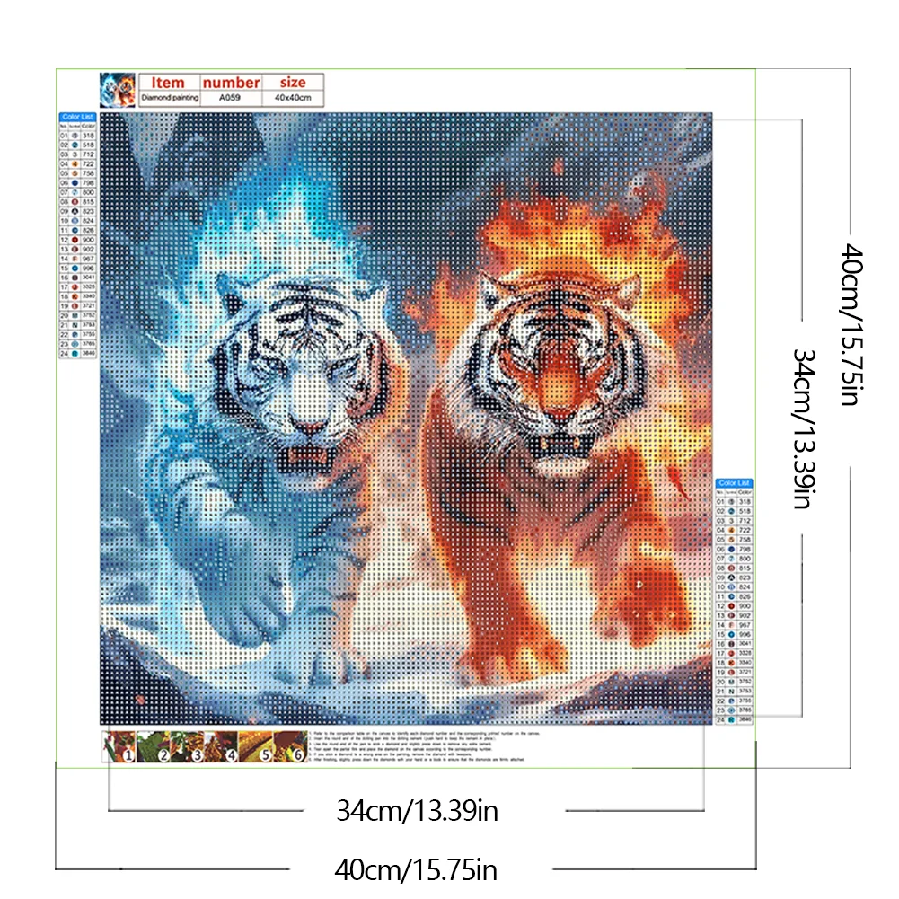 Diamond Painting - Full Round Drill - Tiger(Canvas|40*40cm)