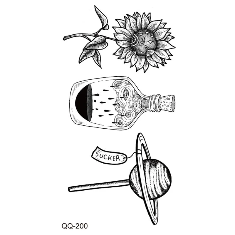 Tattoo Sticker Clock Skull Temporary Sleeve Tattoo Waterproof Sexy Body Art Fashion