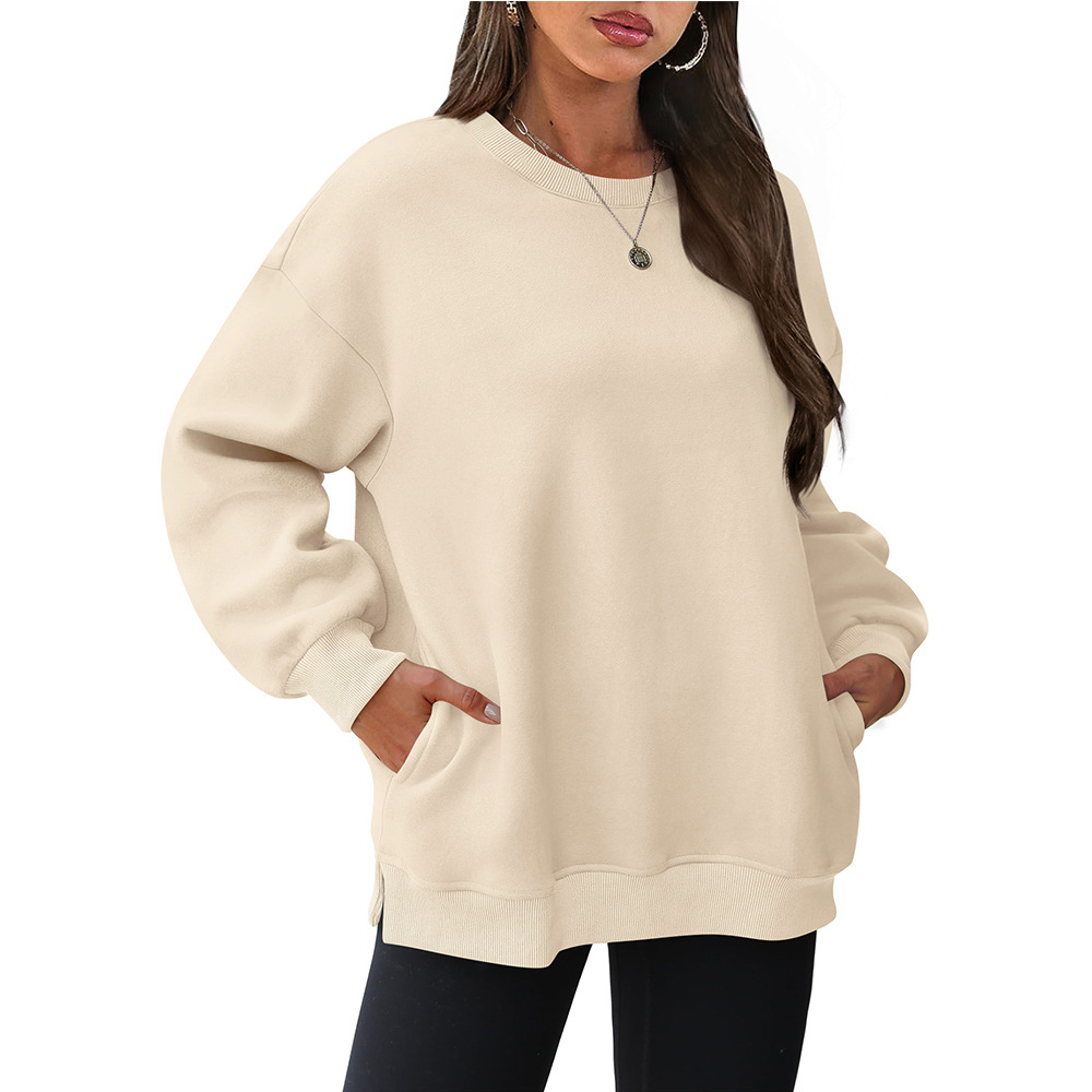 Mature Women's Round Neck Long Sleeve Sports Fashion Pullover Hoodies