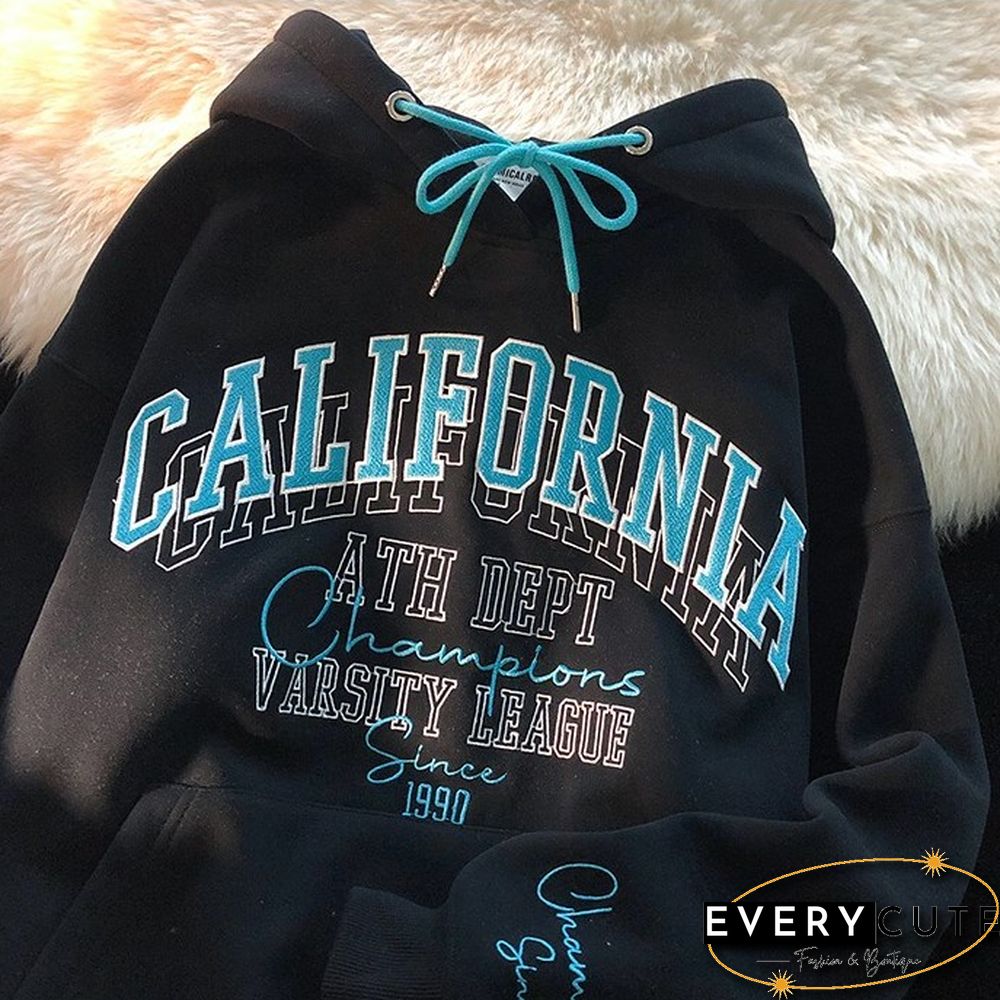 Unisex Vibe-Style Letter Embroidered Pullover Sweatshirt