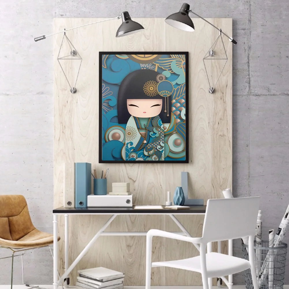 Diamond Painting - Full Round Drill - Kokeshi Doll(30*40cm)