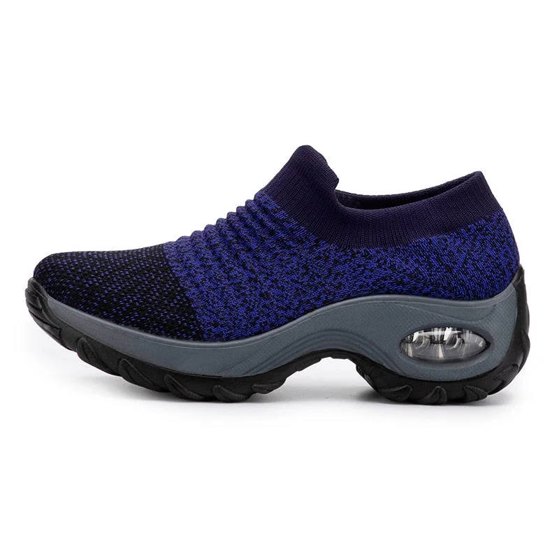 Women Tennis Shoes Breathable Mesh Height-increasing Slip-on Female Sock Footwear Outdoor Women Sneakers Thick Bottom Platforms