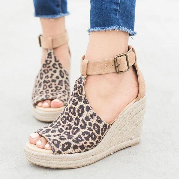 Wedges Adjustable Buckle Sandals