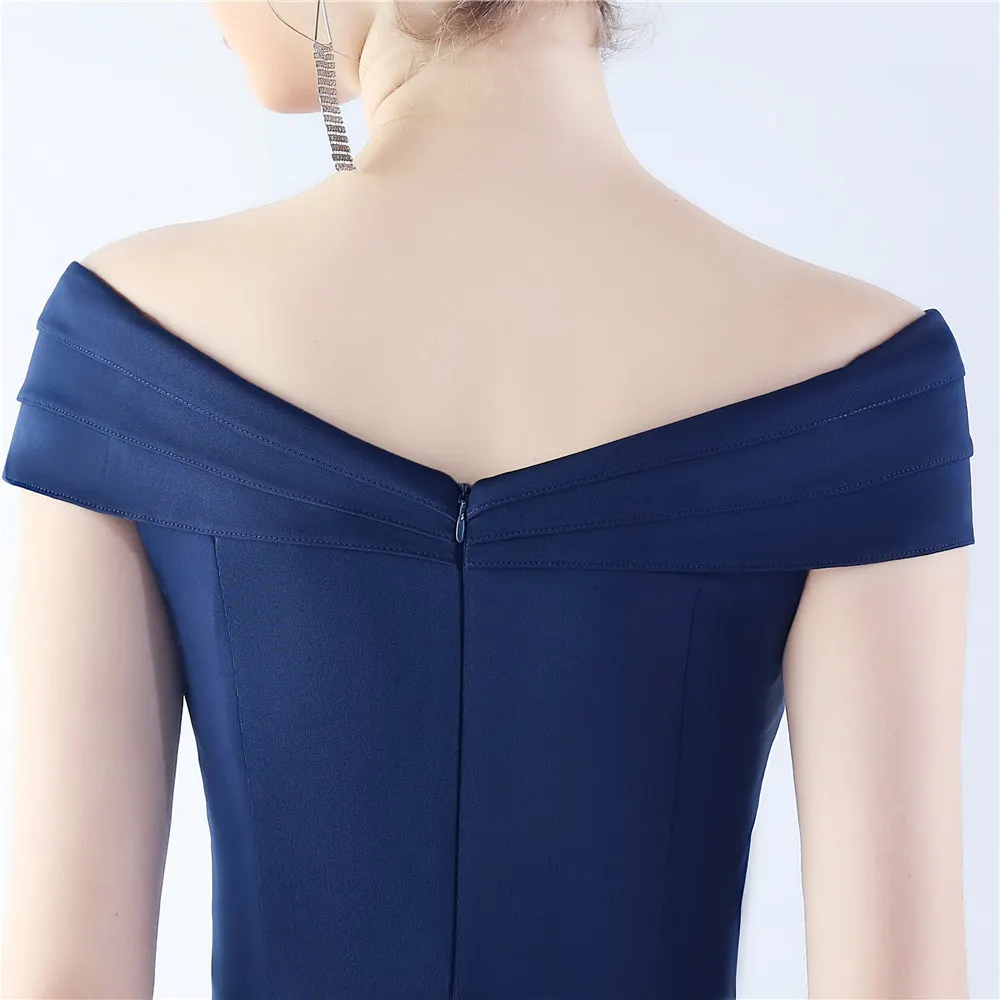 Classic Satin Off Shoulder Long Evening Dress - Elegant & Timeless - Ootddress