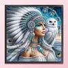 Girl And Owl-11CT Stamped Cross Stitch 45*45cm/17.72*17.72in tapestrymarket