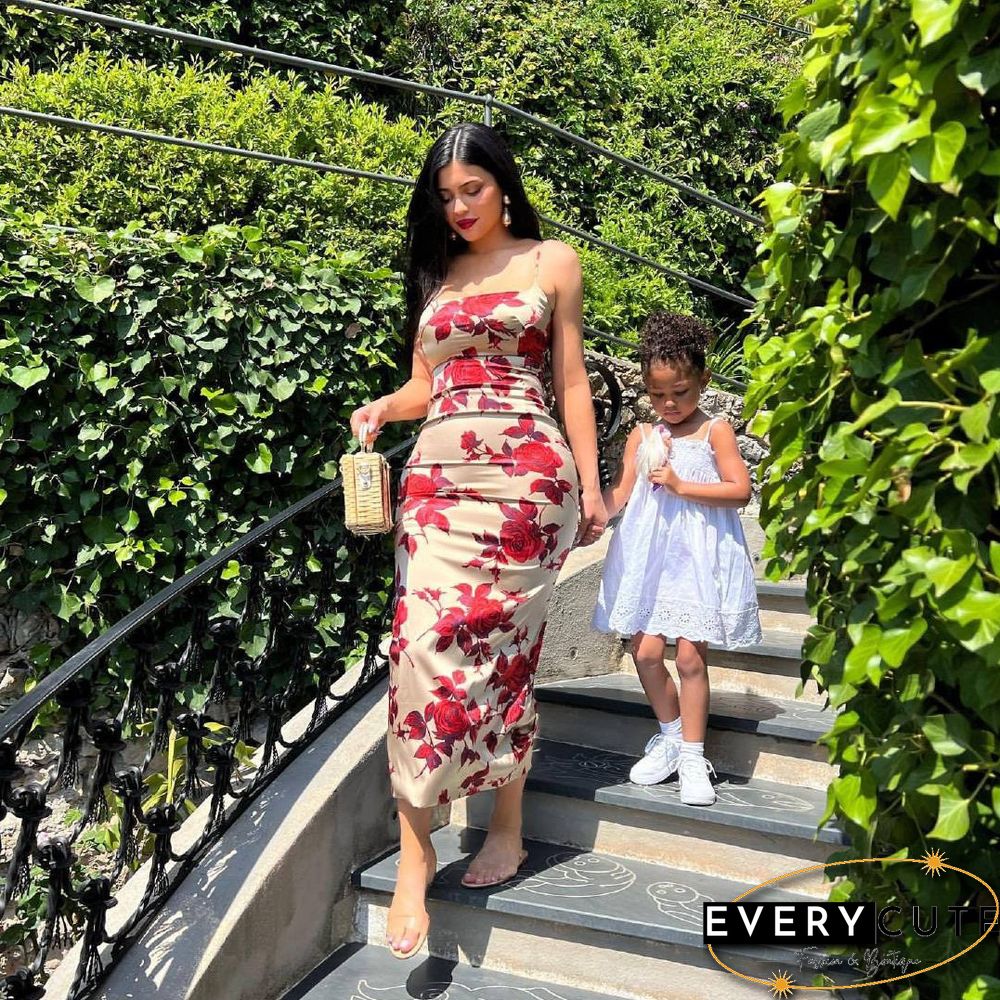 Flower Print Strap Bodycon Midi Prom Dress Sexy Women Summer New Elegant Outfit Wedding