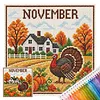 Stamped Cross Stitch Kit for Adults Rural Landscape 14CT tapestrymarket