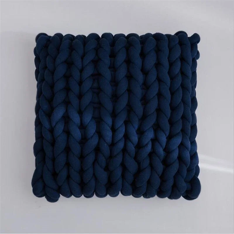 Square Chunky Wool Pillow Handmade Knitting Cushions INS Nordic Braided Cushion For Kids Room Decoration Sofa Bed Throw Pillows