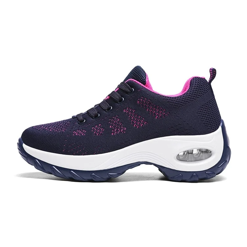 Women Running Shoes White Platform Sneakers Non Slip Breathable  Ladies Trainers Jogging Walking Fitness Sport Casual  Shoes