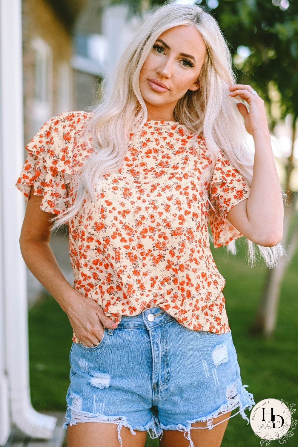 Rustic Floral Blouse