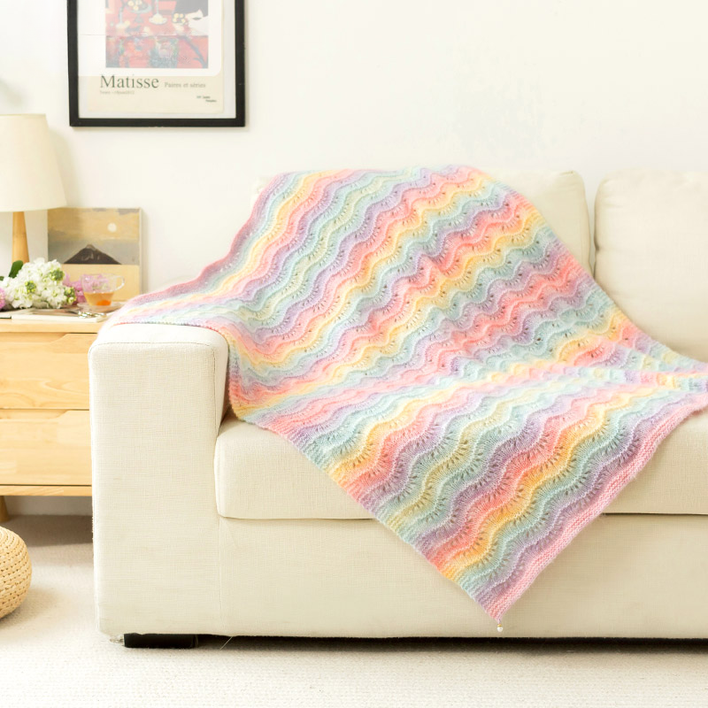 Susan's Blossom Knit  Chunky Hand-Knit Floral Blanket DIY Kit