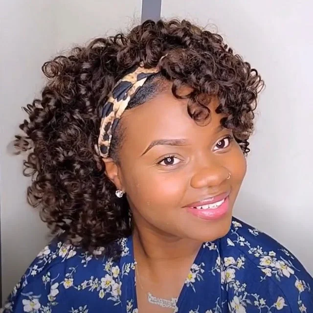 Jewtribute Hair®|Curly Heat Resistant Headband Wig