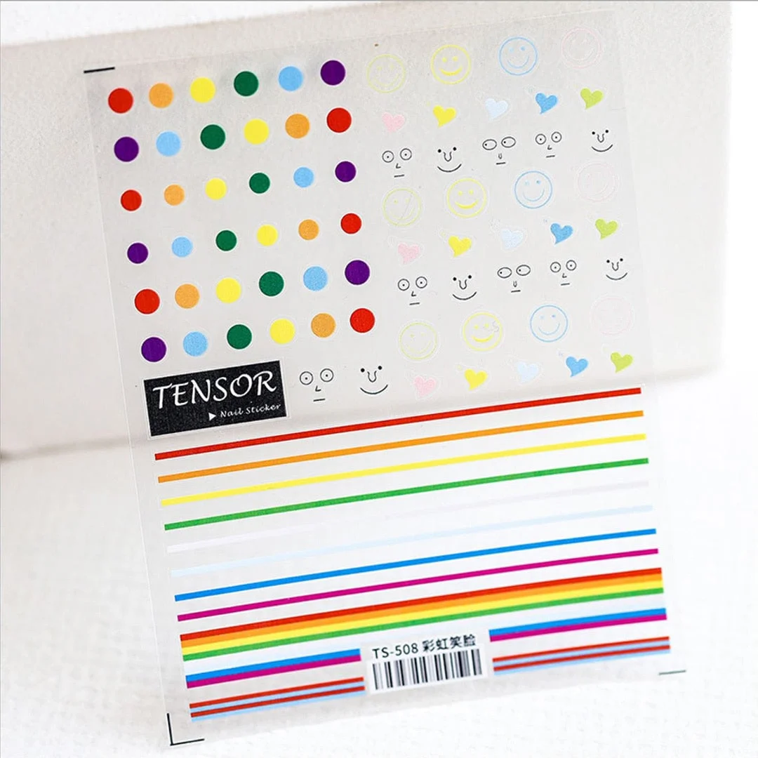 Beautizon Cute Flower Chick Ccircular Pattern High Quality 3D Engraved Nail Stickers Nail Art Decorations Nail Decals Design