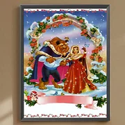 Beauty And The Beast 30*40CM (Canvas) AB Square Drill Diamond Painting