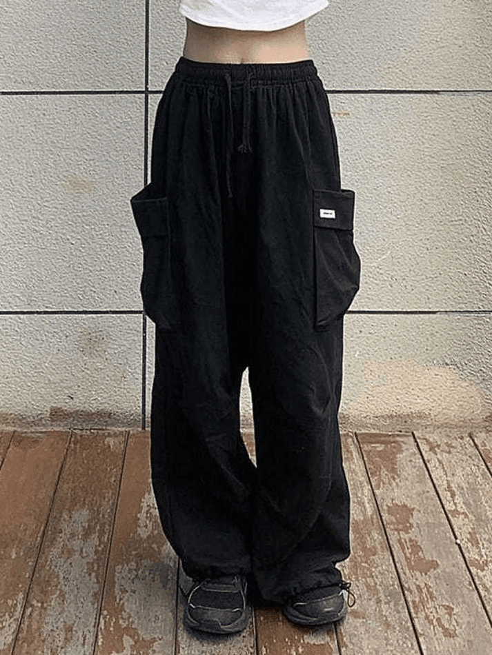 Brownm High Waist Pocket Cargo Pants