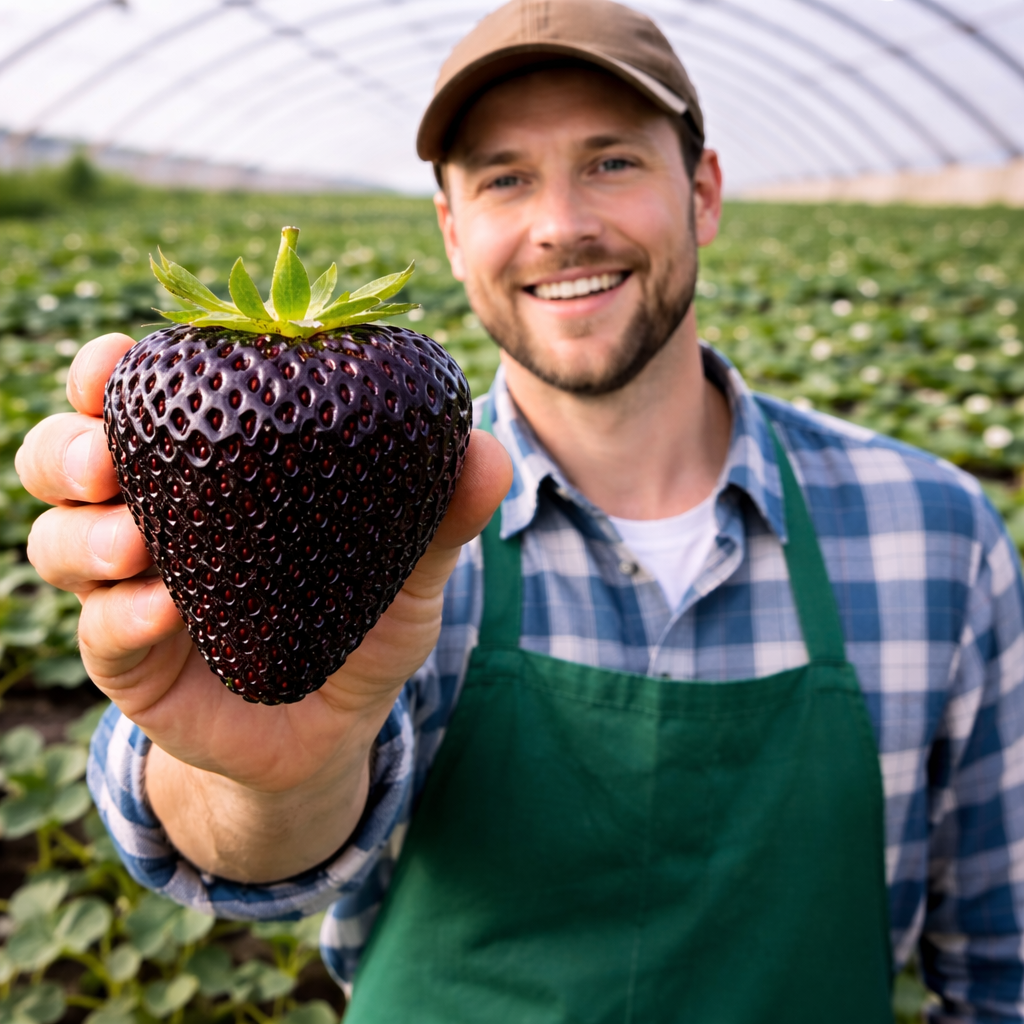 Giant Black Diamond Strawberries Seeds &ndash; Sweet, Nutrient-Rich & Easy to Grow at Home