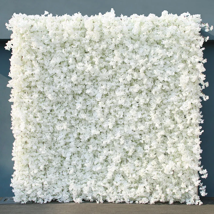 A616 A7435 White Pink Cloth Flower Wall Wedding Backdrop Decoration