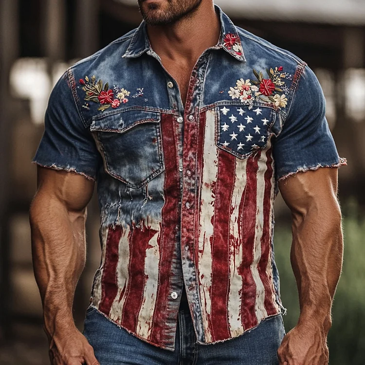 Men's US 250th Anniversary Short-Sleeved Shirt socialshop