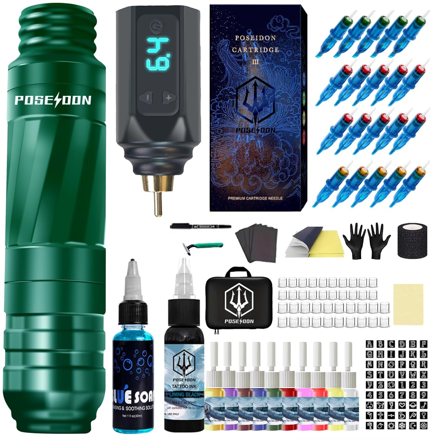 POSEIDON Tattoo Pen Kit(Green)  Poseidon Tattoo Official