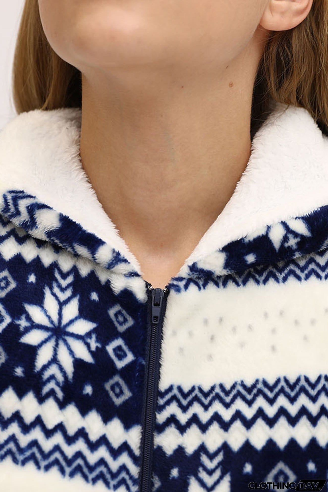 Christmas Printed Zipper Hooded Jumpsuits