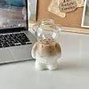Cute Bear Glass Cup Cartoon Bear Shaped Coffee Mug Beverage Glasses (No Straw)